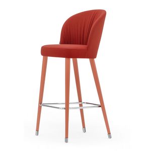Rose 03980, Metal stool with pleated upholstery