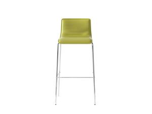 UPPER, Upholstered stool, on 4 legs chromed frame