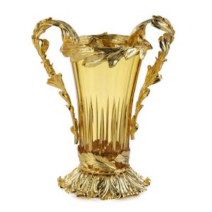 Art. MER 1375, Decorative vase in crystal and bronze