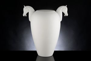 Horse Big Vase, Decorative vase in worked ceramic