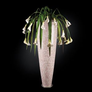 Paris Bisazza mosaic, Tall floral arrangement with artificial flowers