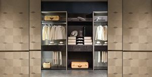 AR27 Galileo wardrobe, Modular walk-in closet with glass elements