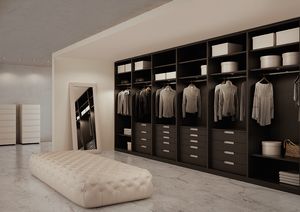 ATLANTE walk-in wardrobe comp.07, Wardrobe in gray oak, customizable measures