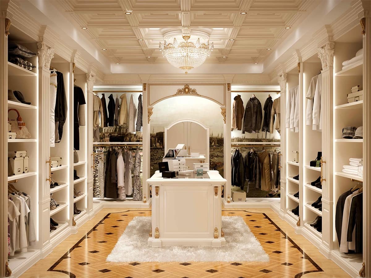 Walk in closet in classic style luxurious IDFdesign