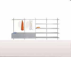 Elle System Wardrobe, Modular furniture for walk-in cabinets, with customizable elements