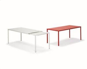 Ernesto +, Scratchproof metal table, extensible, for minimal style dining rooms
