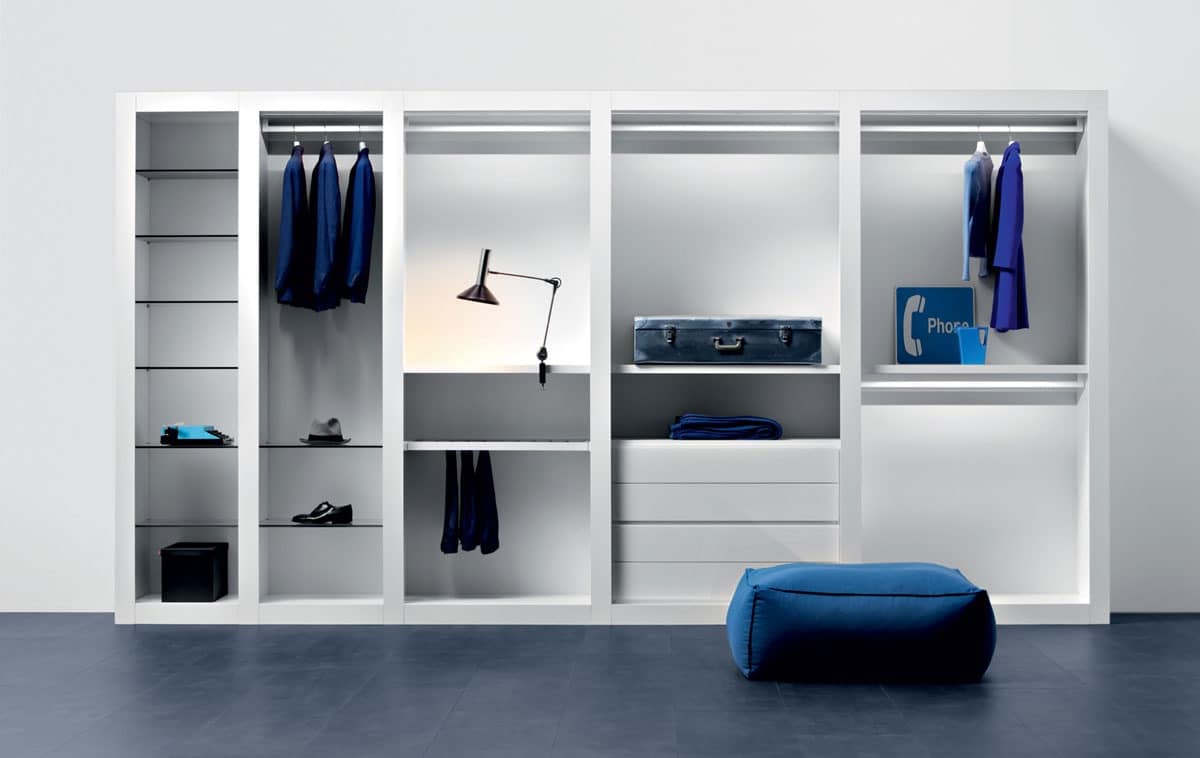 Sipario closet, Modular cabinet system, accurate finishes