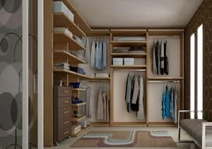 Walk-in closet AK 18, Walk-in closet with drawers on wheels