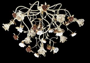 95609, Ceiling lamp with decorative flowers