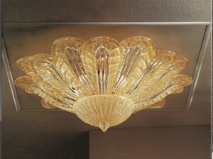 ARANCIO PL, Ceiling lamp with handcrafted glass leaves