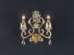 Art. 1455/A2, Gold leaf applique with decorative crystals