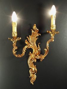 Art. 2200/A2, Brass applique with 2 candle-shaped lights