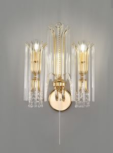 Art. 496/A2, 2-light wall lamp with Pyrex decoration