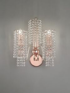 Art. 499/A2, Copper finish wall lamp, with crystals