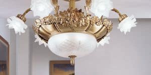 Art. 700/6+2SF, Ceiling light in gold, with 8 lights, with various finishings