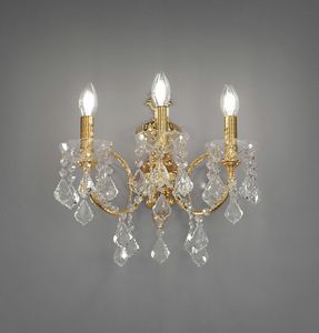 Art. 702/A3, Classic wall lamp in diamond-cut brass
