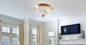 Art. 905/PL, Luxury ceiling lamp with hand-cut crystal