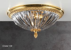 Art. CRISTAL 139, Ceiling lamp with cut crystal bowl