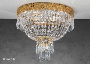Art. CRISTAL 142, Luxurious ceiling light with crystal pendants