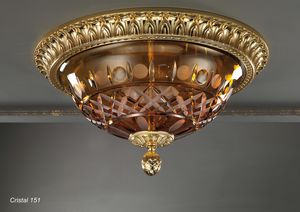 Art. CRISTAL 151, Ceiling light with amber crystal bowl