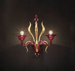 Art. VO 124/A/2, Red glass wall lamp
