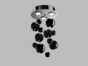 BOLERO Art. 251.330, Ceiling lamp with pendant spheres in black glass