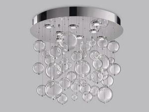 BOLERO Art. 251.380, Ceiling lamp with circular base in stainless steel