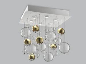 BOLERO Art. 254.360, Ceiling lamp with crystal bubbles