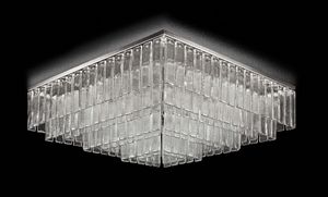 Charleston PL7500Q-10040-C, Square ceiling lamp with crystal strips