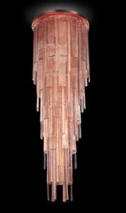 Charleston PL7502-40125-U1, Ceiling lamp with copper-colored glass strips