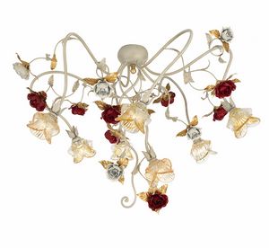 Claire PL/7, Ceiling lamp with decorative flowers