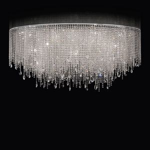 Crystal Dream O PL4110E-150x50x70-N, Oval ceiling lamp with crystal chains