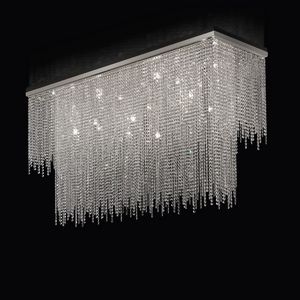 Crystal Dream R PL4085R-150x50x90-N1, Rectangular ceiling light with ground crystal octagons