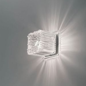 Cubetto La609-015, Cube shaped applique in blown glass