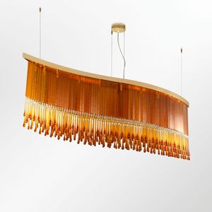 Dancer SS7651-AK, Ceiling lamp with glass listels in dark amber colour