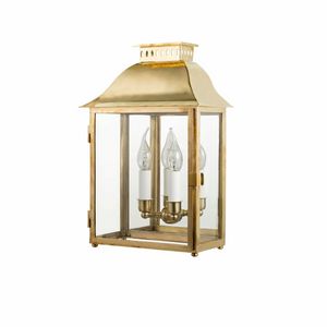 Eden Art. BR_A321, Brass wall light lantern with two lamps