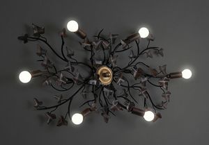 EDERA HL1047PL-6, Ceiling lamp in iron with ivy leaves