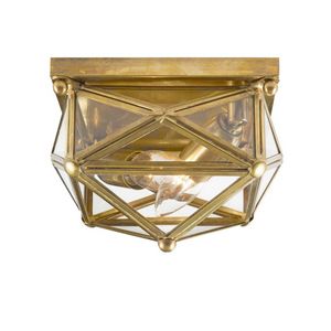 Geometria Art. BR_PL159, Ceiling lamp in brass and glass, with a geometric motif