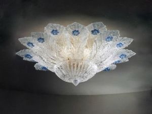 GINEPRO PL, Ceiling lamp with decorative blue flowers