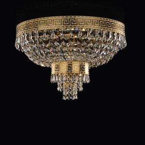 Impero PL5750-4535-K, Ceiling lamp in polished gold and crystals