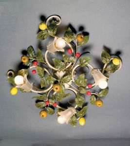 PL.7420/4, Ceiling lamp with decorative leaves and fruit