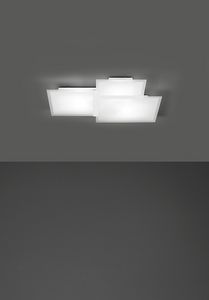 Triquadro, Ceiling lamp in metal and satin glass