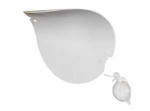 Va.lentina AP115 0B INT, Leaf-shaped applique in white aluminium, with resin snail