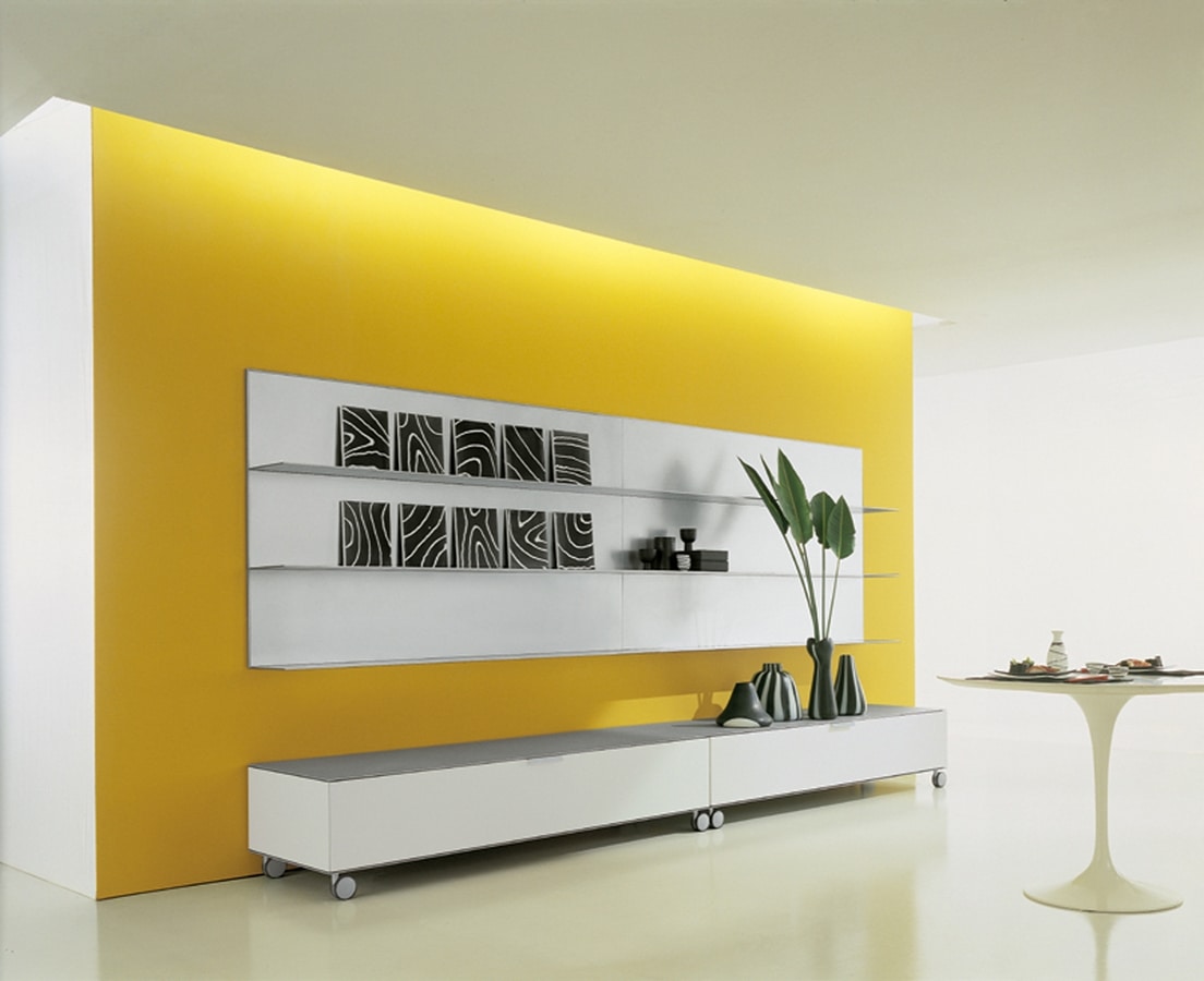 ALL comp.03, Modern shelves in aluminum, thin, robust