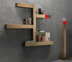 Incrocio, Shelves in steel and plexiglass
