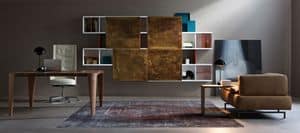 Aliante, System of shelves and hanging units for office and living rooms