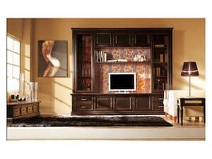 Art.101/L, Equipped wall made of solid wood, classic style