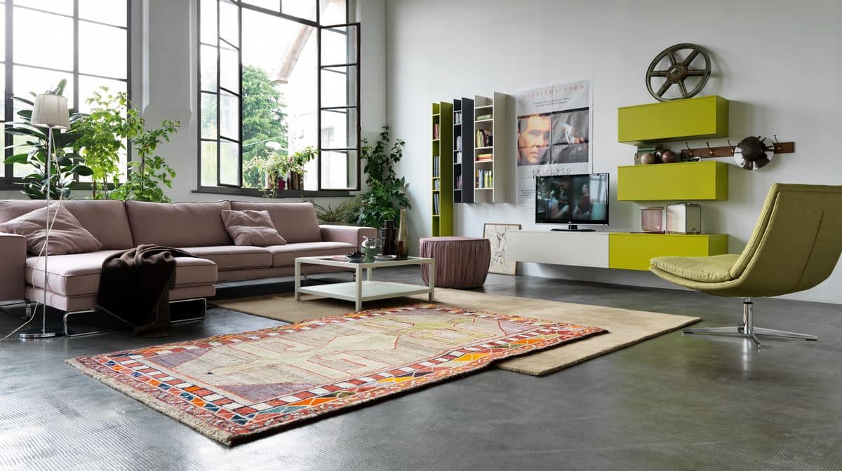 Modular system for modern living rooms with wall cabinets | IDFdesign | Schranktüren