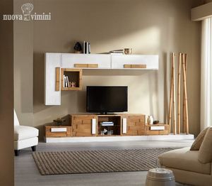 Equipped wall honey white Plus + Rubik, Ethnic furniture for living room