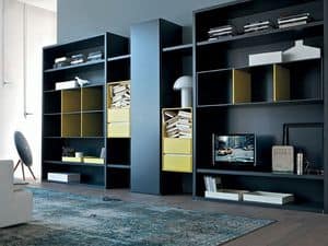 Habitat bookcase, Bookcase for living room, Modular cabinet for dining room
